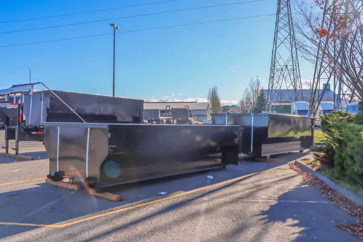 Roll-off dumpster ready for waste disposal at job site for Residential Dumpster Rental in McPherson